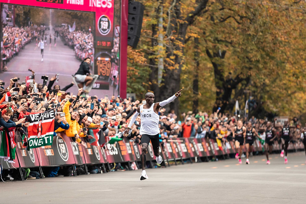 Eliud Kipchoge moments before he became the first person to run under 2 hours for the marathon, as part of the INEOS 1:59 Challenge in Vienna, October 2019.